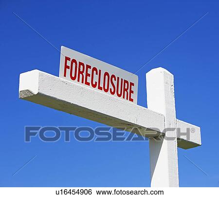 foreclosure sign, real estate View Large Photo Image Stock Photograph - foreclosure sign, real estate. Fotosearch