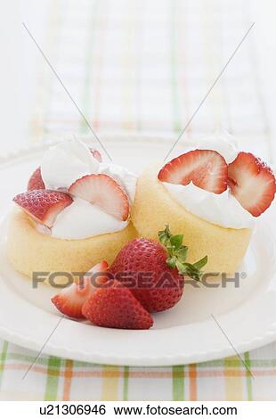 Stock Photograph - Fresh strawberry shortcake. Fotosearch