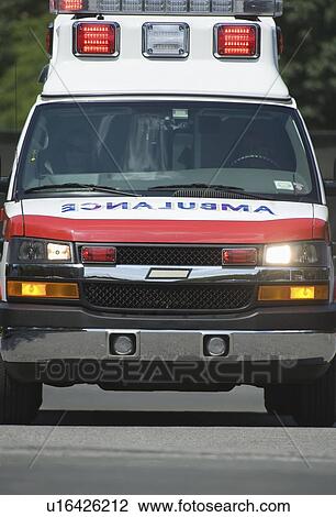 Front view of ambulance View Large Photo Image Stock Image - Front view of ambulance. Fotosearch