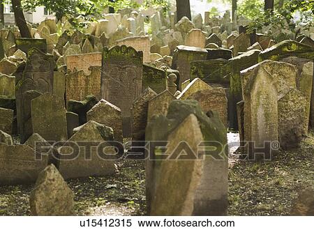 Stock Photography - Gravestones in cemetery. Fotosearch