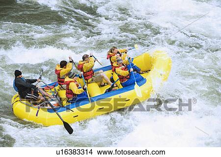Group whitewater rafting View Large Photo Image Picture - Group whitewater rafting. Fotosearch