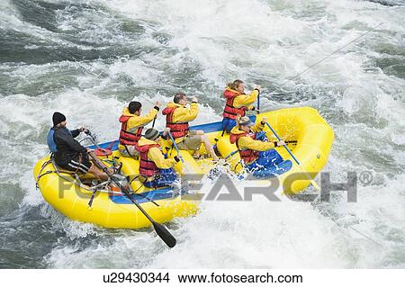 Group whitewater rafting View Large Photo Image Picture - Group whitewater rafting. Fotosearch