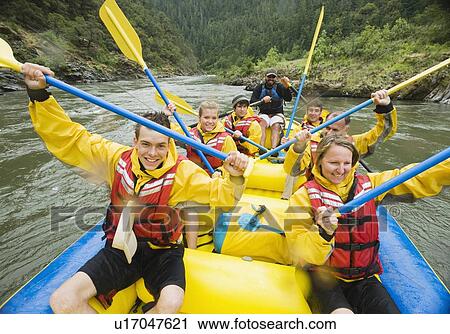 Group whitewater rafting View Large Photo Image Stock Image - Group whitewater rafting. Fotosearch