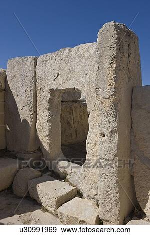 Hagar Qim, Megalithic temple, Malta View Large Photo Image Stock Photo - Hagar Qim, Megalithic temple, Malta. Fotosearch