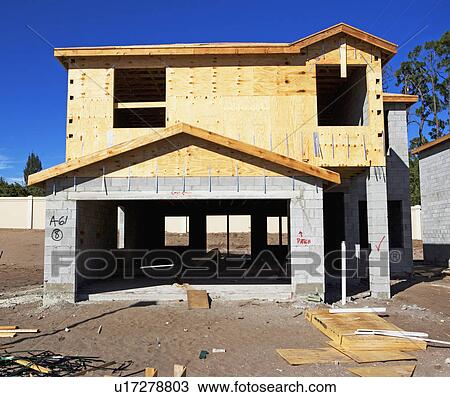 Stock Image - house construction. Fotosearch