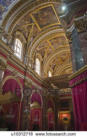 Stock Photograph - Interior of Mdina Cathedral, Malta. Fotosearch