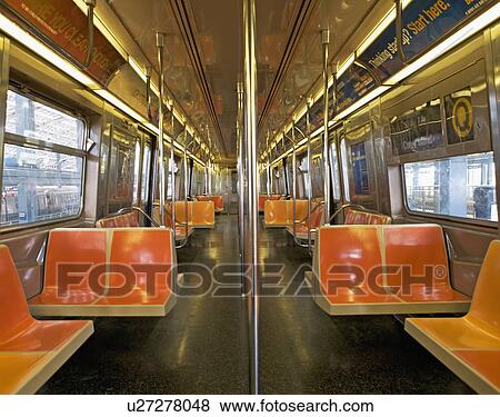 Interior of subway train, New York City, New York, United States View Large Photo Image Stock Photo - Interior of subway train, New York City, New York, United States. Fotosearch