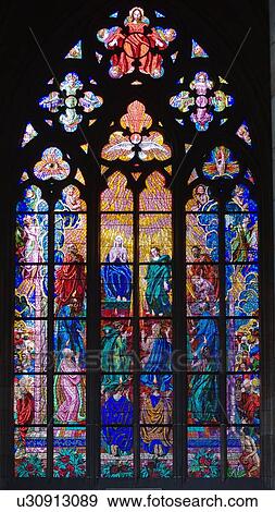 Stock Photo - Interior view of cathedral window. Fotosearch
