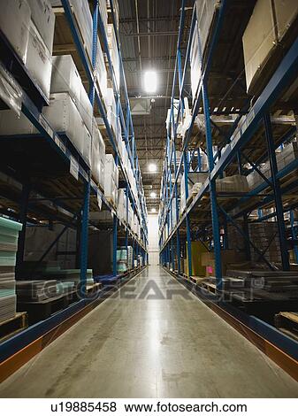 Stock Photo - Interior view of warehouse. Fotosearch