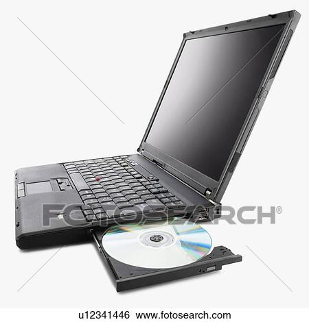Laptop with cd rom drive open View Large Photo Image Stock Photograph - Laptop with cd rom drive open. Fotosearch