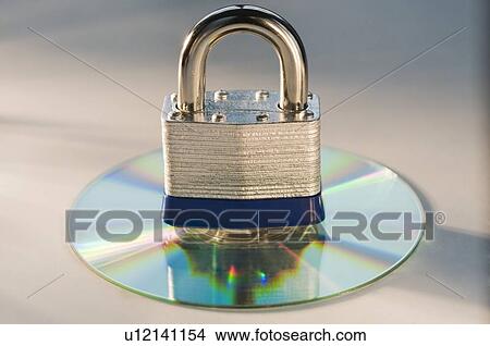 Picture - Lock and compact disc. Fotosearch
