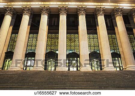 Low angle view of columned building, New York City, New York, United States View Large Photo Image Stock Photo - Low angle view of columned building, New York City, New York, United States. Fotosearch