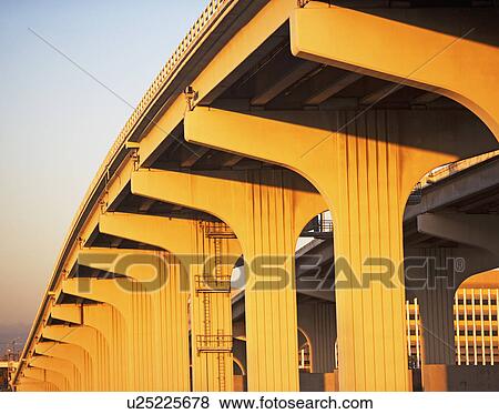 Stock Photo - Low angle view of elevated highway. Fotosearch