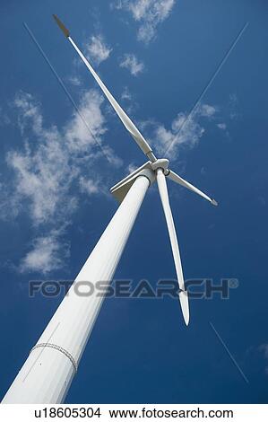 Picture - Low angle view of wind turbine. Fotosearch
