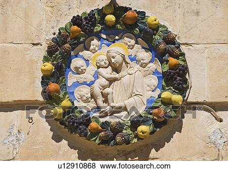 Madonna and child house plaque, Mdina, Malta View Large Photo Image Stock Photo - Madonna and child house plaque, Mdina, Malta. Fotosearch