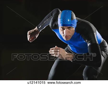 Male speed skater in ready position View Large Photo Image Stock Photography - Male speed skater in ready position. Fotosearch