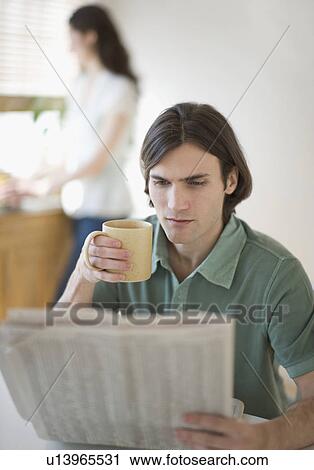 Man reading newspaper View Large Photo Image Stock Image - Man reading newspaper. Fotosearch