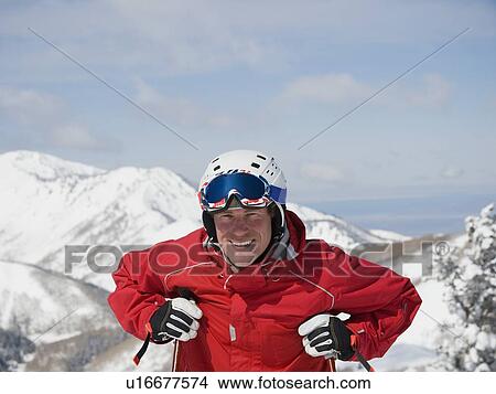 Picture - Man wearing ski gear. Fotosearch
