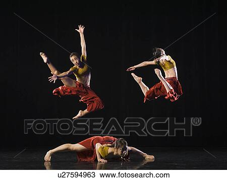 Stock Image - Modern dance troupe. Fotosearch