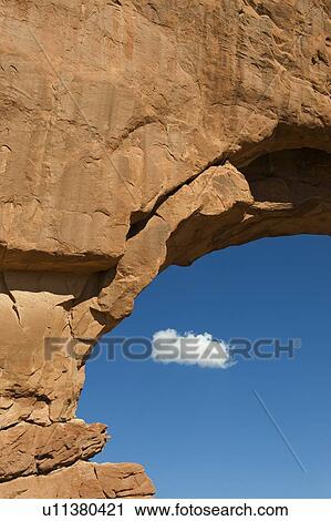 Stock Image - North Window Arch of Arches National Park, Utah. Fotosearch