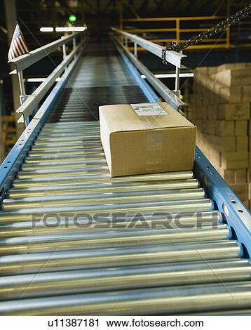 Package on conveyor belt in warehouse View Large Photo Image Stock Image - Package on conveyor belt in warehouse. Fotosearch