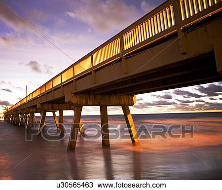 Stock Image - pier and ocean. Fotosearch