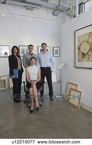 Portrait of art gallery employees View Large Photo Image Stock Photo - Portrait of art gallery employees. Fotosearch