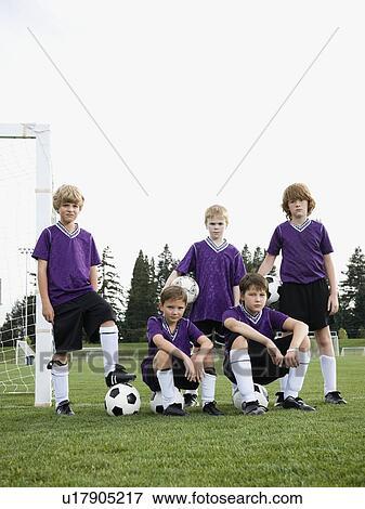 Portrait of boys soccer team View Large Photo Image Stock Photo - Portrait of boys soccer team. Fotosearch