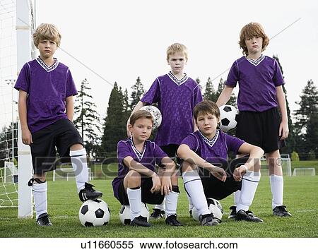 Stock Photography - Portrait of boys soccer team. Fotosearch