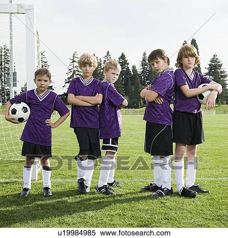 Stock Photography - Portrait of boys soccer team. Fotosearch