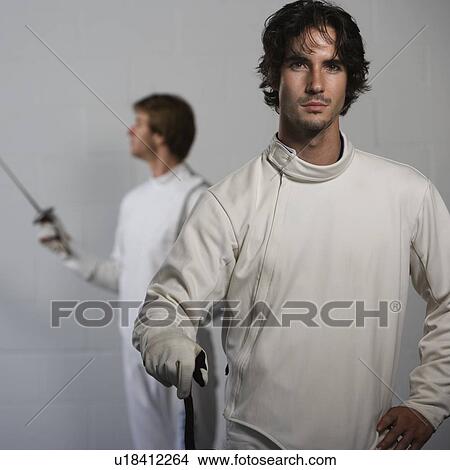 Portrait of fencers holding fencing foils View Large Photo Image Picture - Portrait of fencers holding fencing foils. Fotosearch