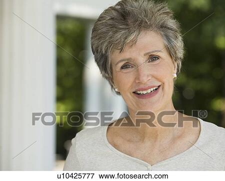 Stock Photo - Portrait of senior woman. Fotosearch