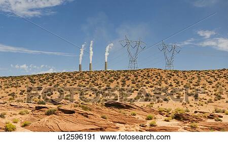 Power plant in distance on Navajo reservation in Arizona View Large Photo Image Stock Image - Power plant in distance on Navajo reservation in Arizona. Fotosearch