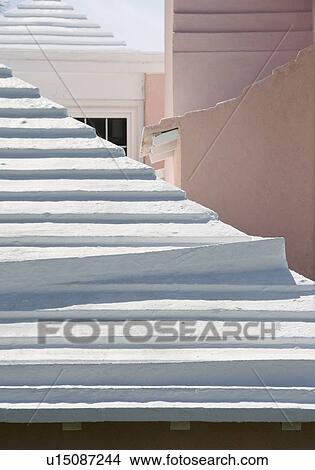 Picture - Rain collecting rooftop in Bermuda. Fotosearch