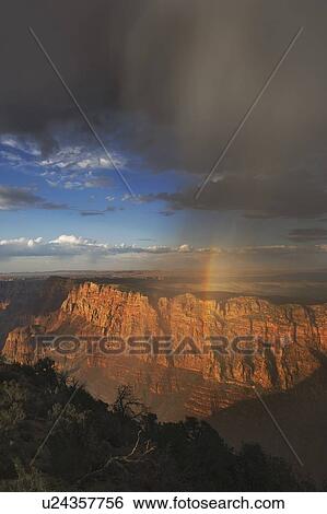 Rainbow and clouds over Grand Canyon, Arizona View Large Photo Image Stock Photograph - Rainbow and clouds over Grand Canyon, Arizona. Fotosearch