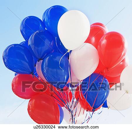 red, white and blue balloons View Large Photo Image Picture - red, white and blue balloons. Fotosearch