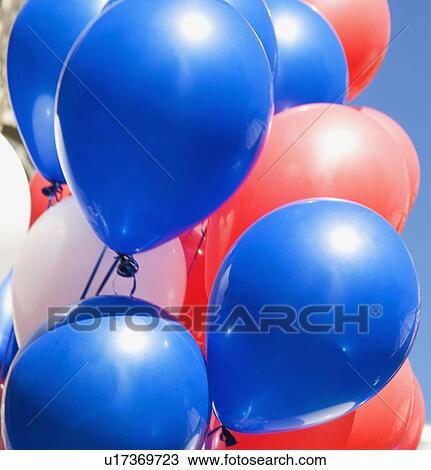red, white and blue balloons View Large Photo Image Stock Image - red, white and blue balloons. Fotosearch