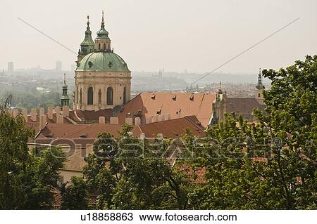 Stock Image - Saint Nicholas Church in Prague. Fotosearch