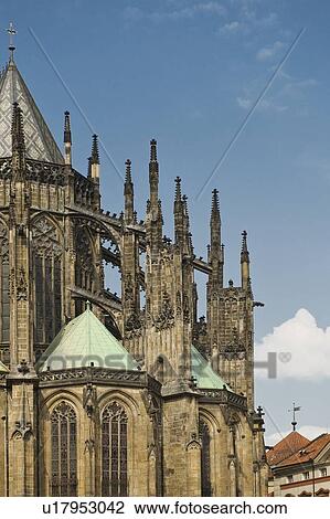 Stock Image - Saint Vitus Cathedral in Prague. Fotosearch