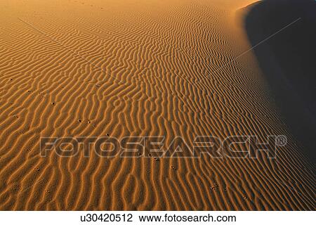 Stock Image - Sand striations of Namibia coast. Fotosearch
