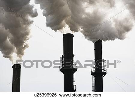 Stock Photograph - smokestacks. Fotosearch