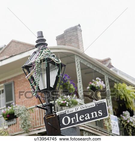 Street lamp and beads, French Quarter, New Orleans, Louisiana, United States View Large Photo Image Stock Photography - Street lamp and beads, French Quarter, New Orleans, Louisiana, United States. Fotosearch