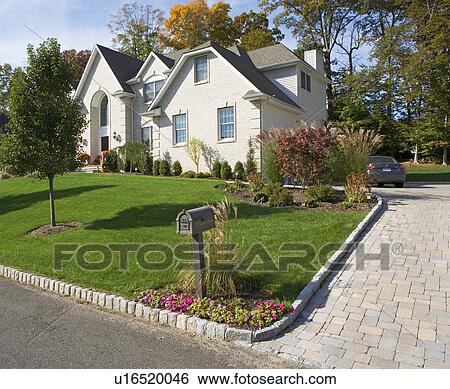 Stock Photograph - Suburban house in New City, New York. Fotosearch