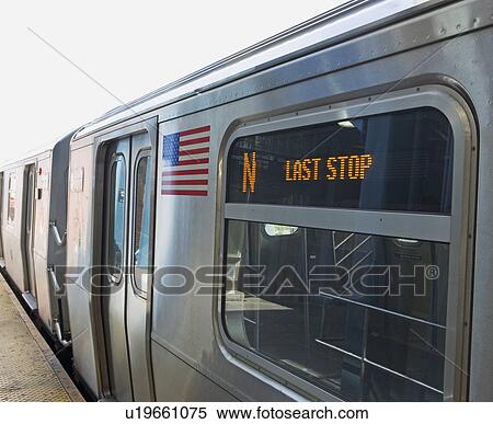 Stock Photography - Subway train and platform, New York City, New York, United States. Fotosearch