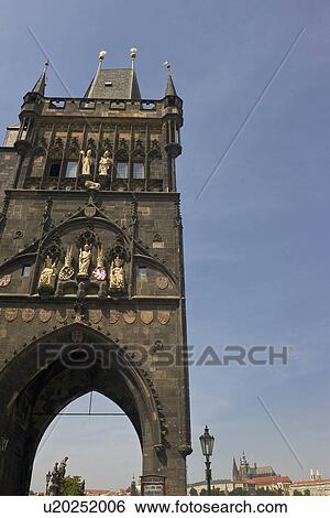 Stock Photograph - Tower of Charles Bridge, Prague. Fotosearch
