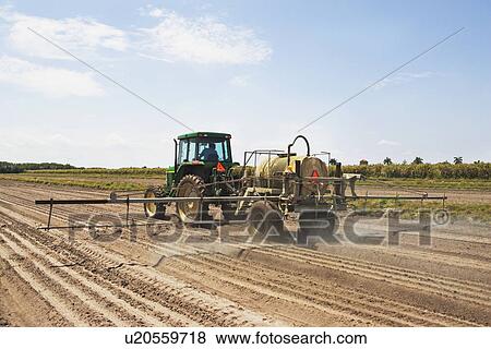Tractor spraying field, Florida, United States View Large Photo Image Stock Photo - Tractor spraying field, Florida, United States. Fotosearch