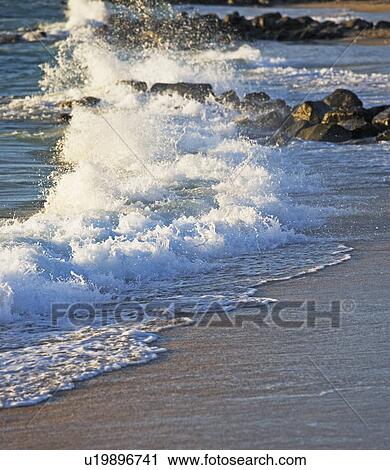 Waves crashing on shore View Large Photo Image Stock Image - Waves crashing on shore. Fotosearch