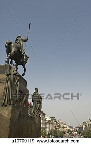 Wenceslas Square in Prague View Large Photo Image Stock Photo - Wenceslas Square in Prague. Fotosearch
