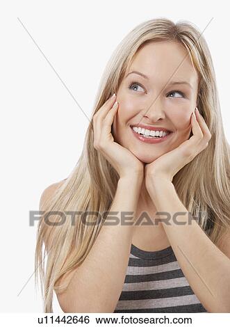 Stock Photograph - Woman looking sideways. Fotosearch