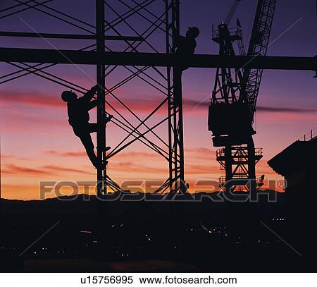 Workers climbing towers of construction site in Las Vegas View Large Photo Image Stock Photography - Workers climbing towers of construction site in Las Vegas. Fotosearch